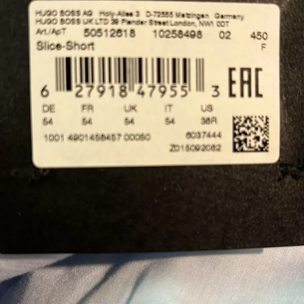 BOSS Slice Stretch Cotton Shorts in Light Blue Slim Fit 10” inseam Size 38/EU54 - Picture 9 of 10